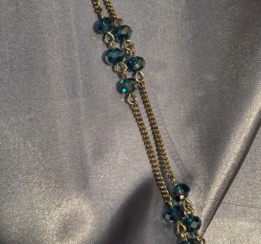 Vintage Avon NRT Blue  Bead & Tassel  Long chain Necklace - photo 5