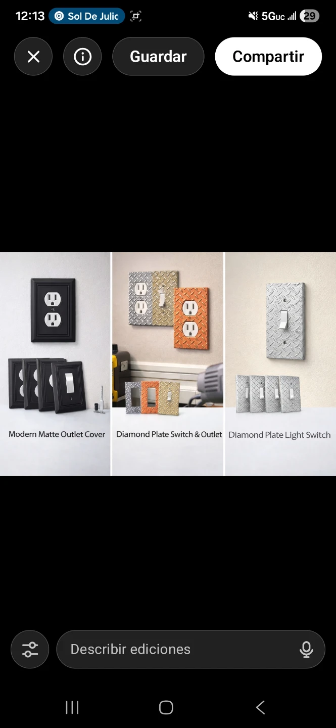 Modern Matte Outlet Cover & Diamond Plate Switch