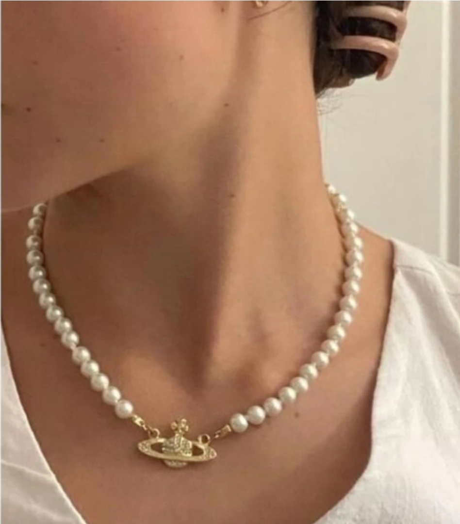 Vivienne Westwood Pearl Necklace with Orb Pendant