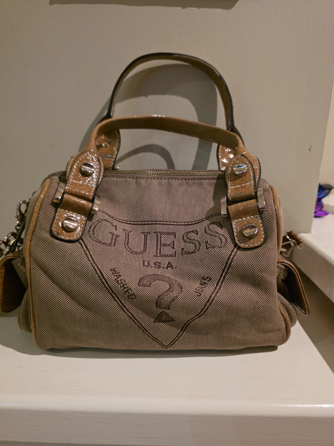 Guess Washed U.S.A. Brown Handbag