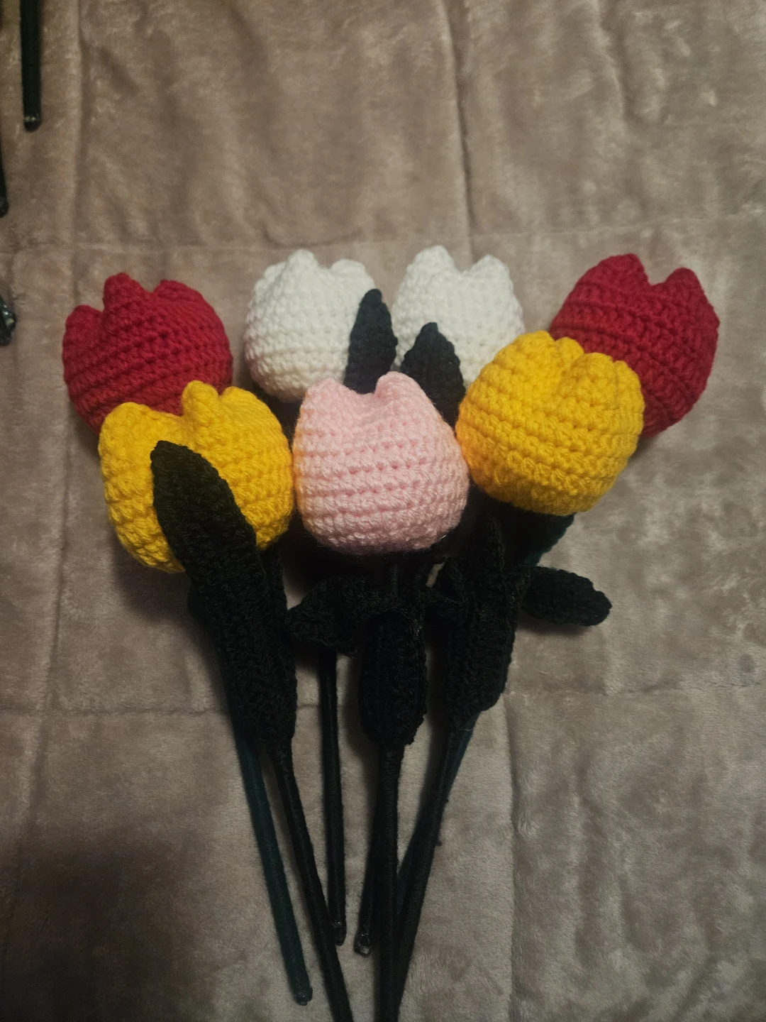 Crocheted Tulip Flowers (Set of 7)