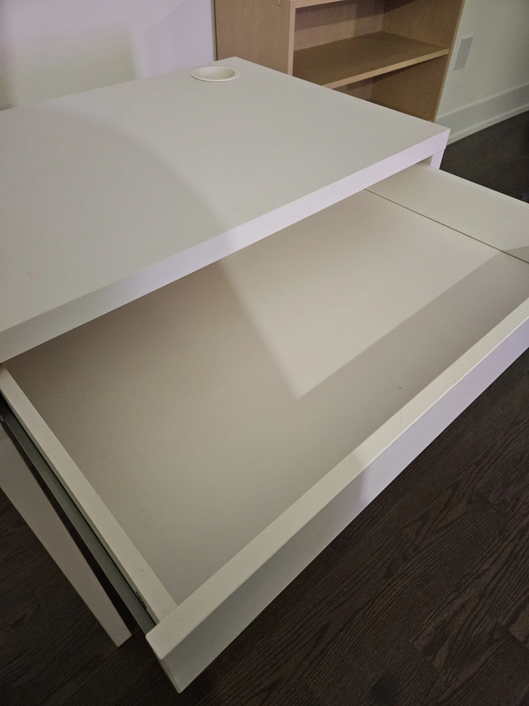 White IKEA Desk with Drawer - photo 3