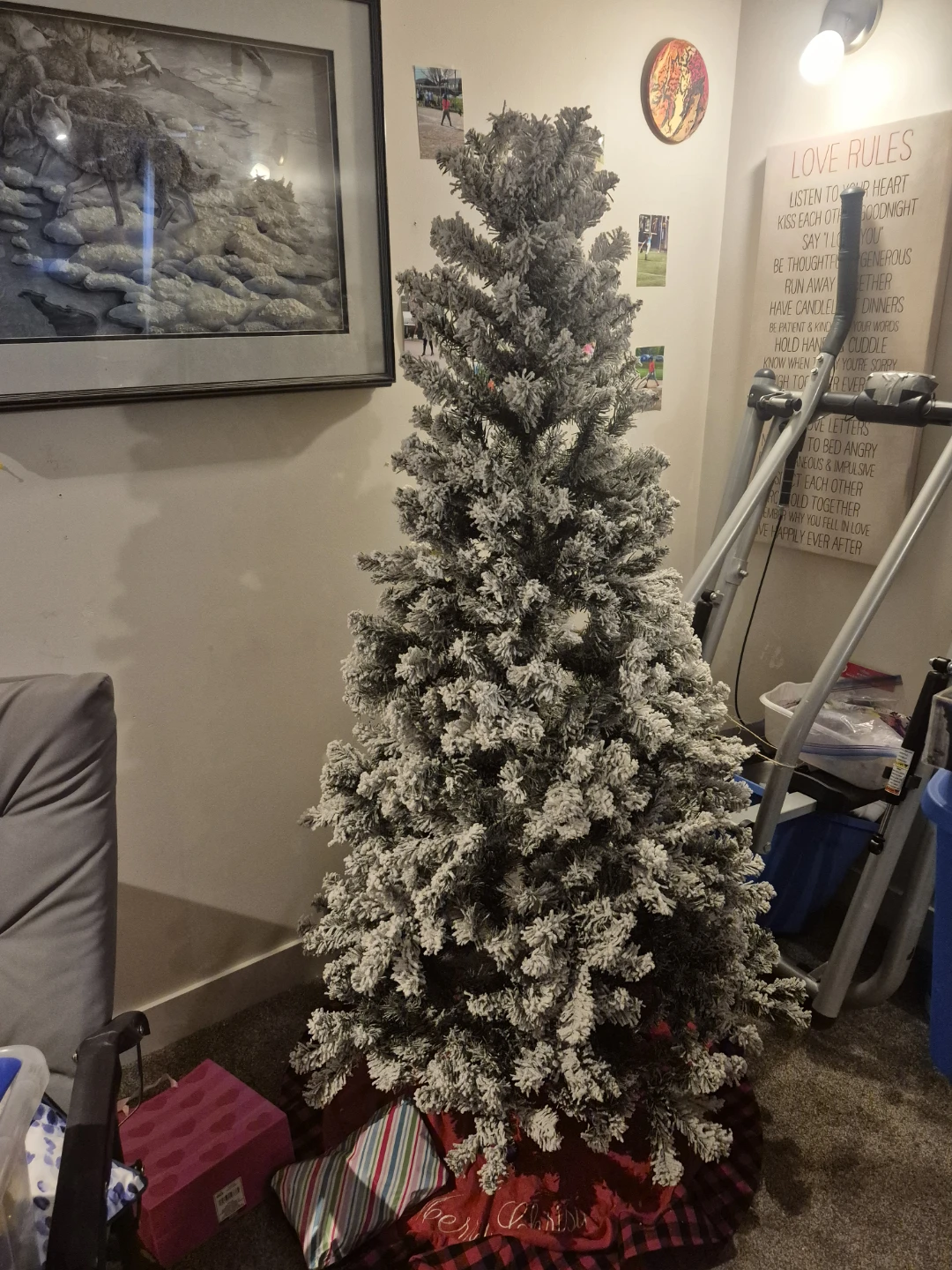Flocked Christmas Tree - Easy Assembly