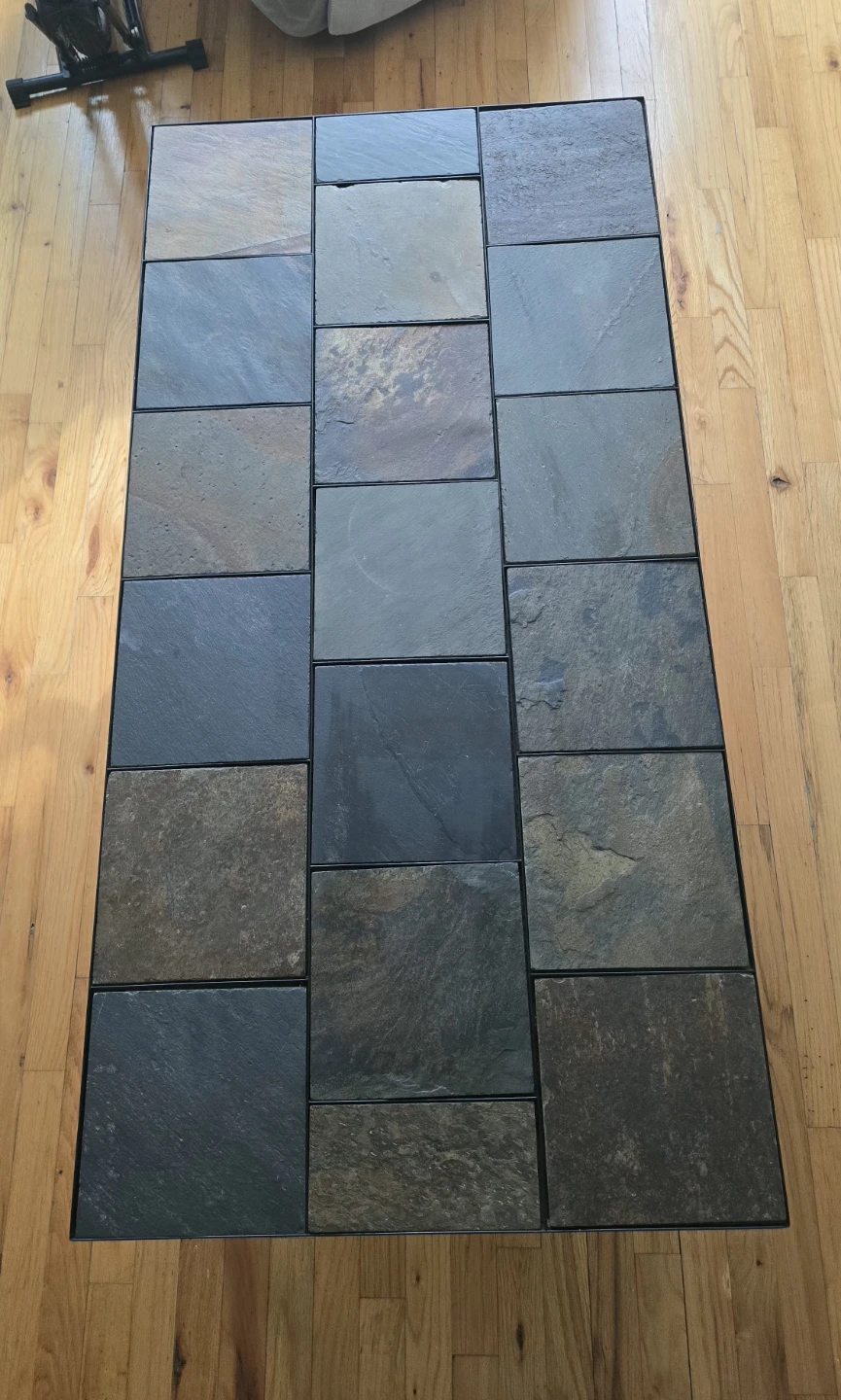 Slate & Metal Coffee Table - Rustic Industrial Style - photo 5