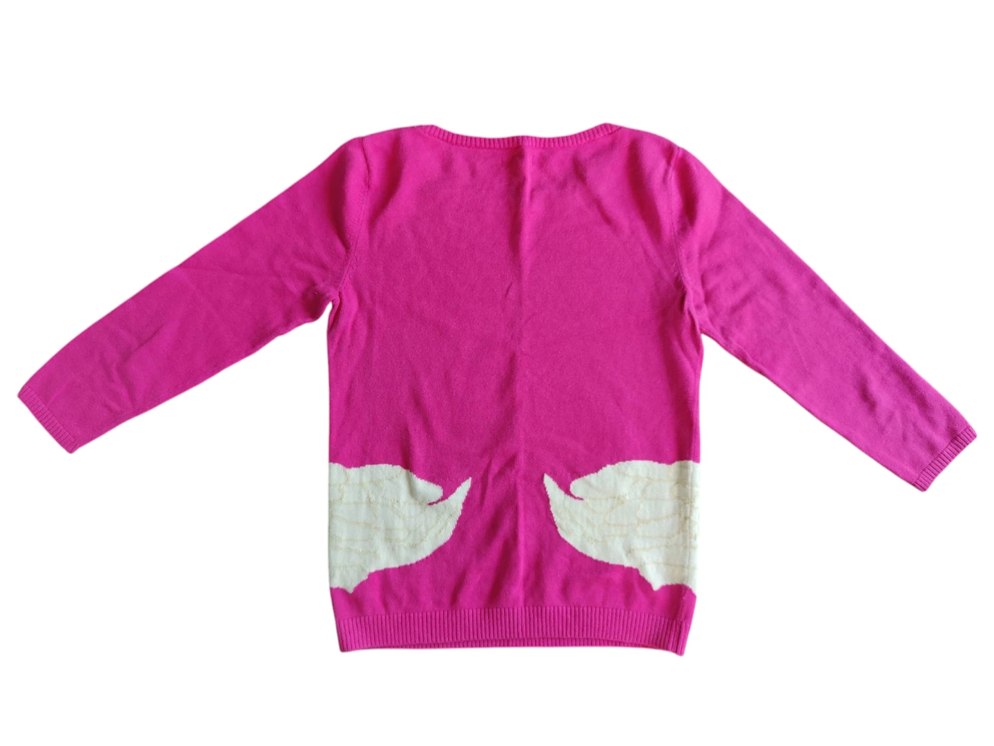 Vintage Women's Pink Magenta Swan Knit Pullover Sweater Small - photo 4