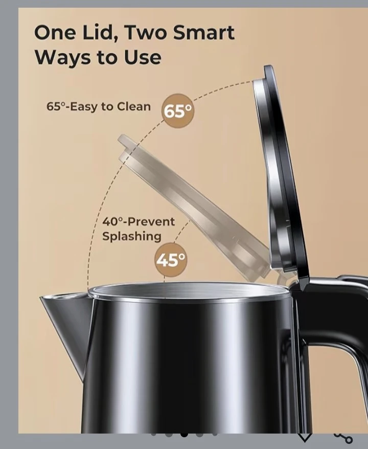 Black Electric Kettle - Fast Boiling 1200W - photo 2