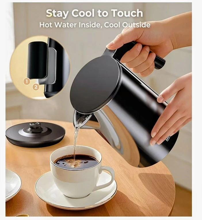 Black Electric Kettle - Fast Boiling 1200W - photo 3