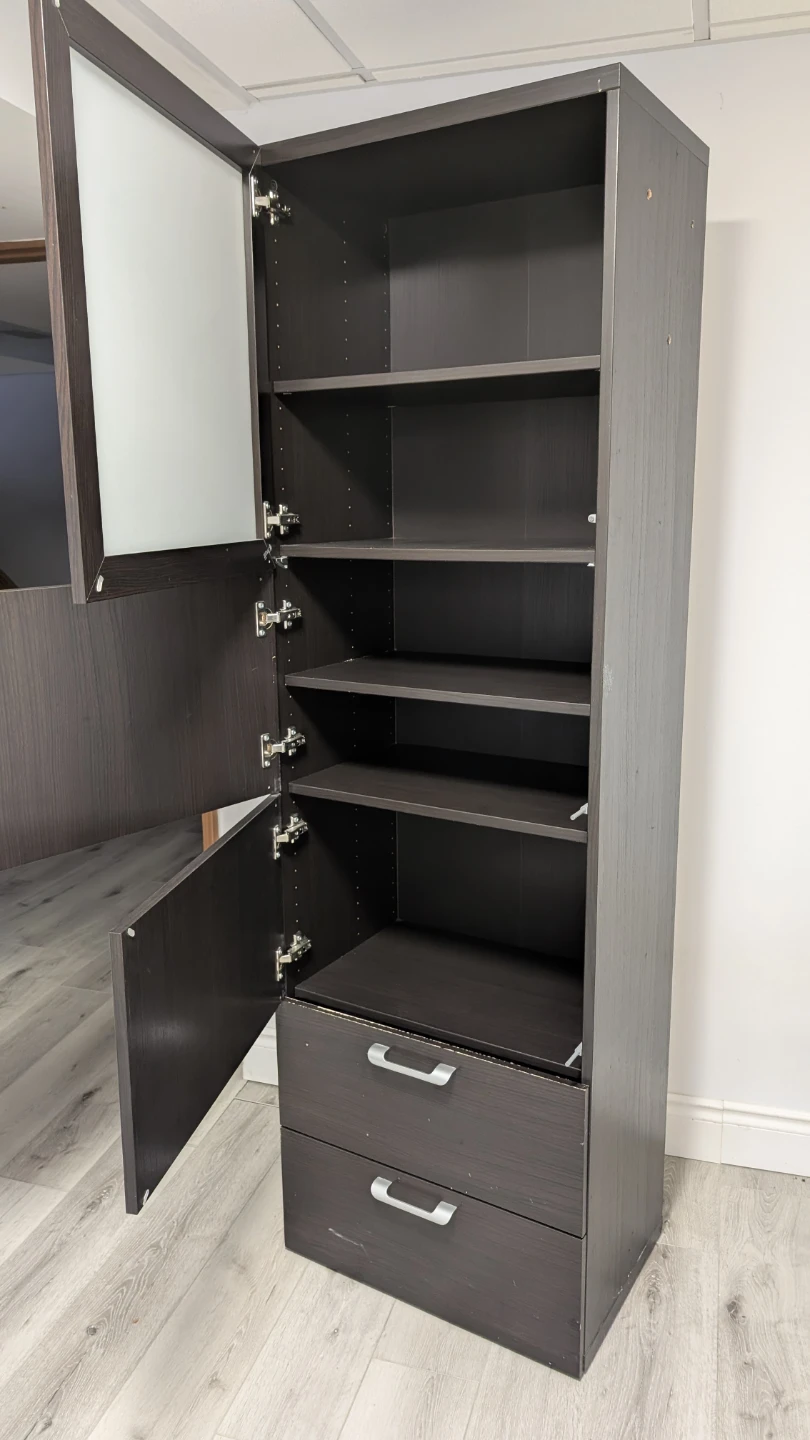 Tall Brown Cabinet with Drawers ikea