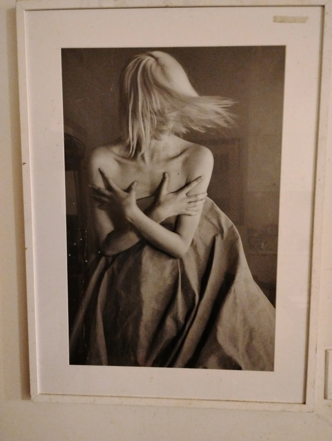 Framed Black and White Portrait Photograph