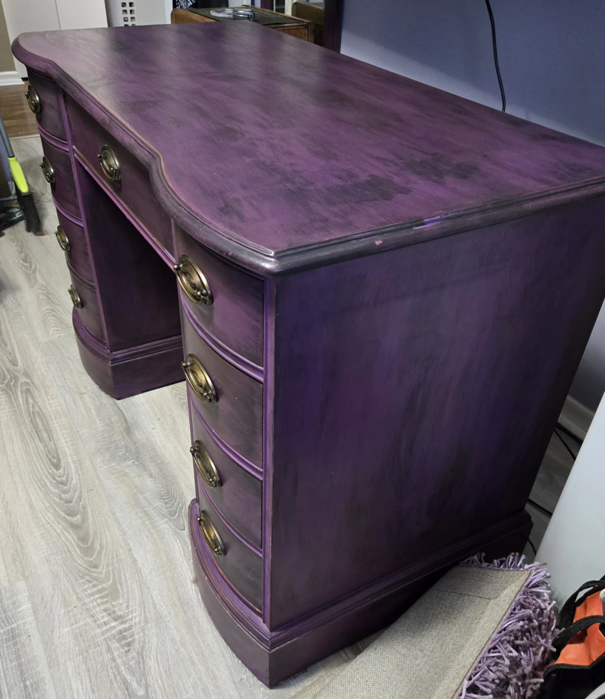 Gorgeous Purple/Black Vintage 1930s Desk/Vanity - photo 2