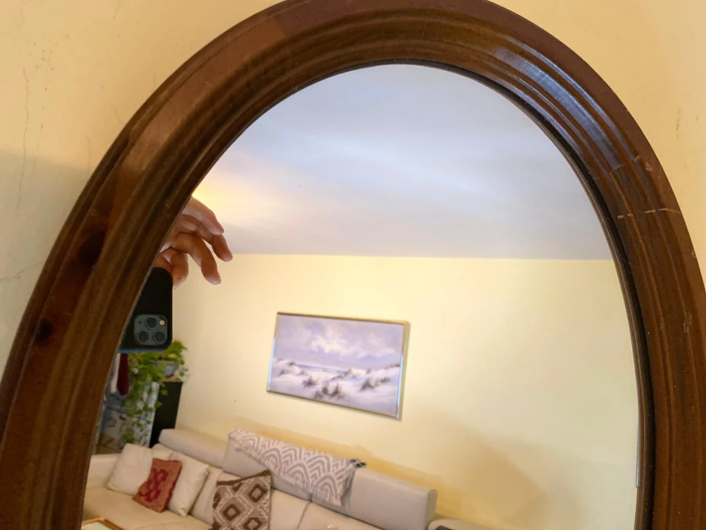 Oval Wood Framed Mirror, 14" x 18" - photo 3