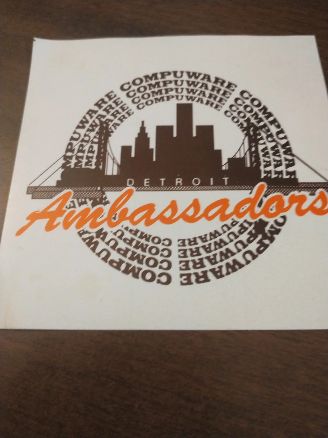 Rare 1991 Detroit Compuware AmbassadorsvSticker - photo 2