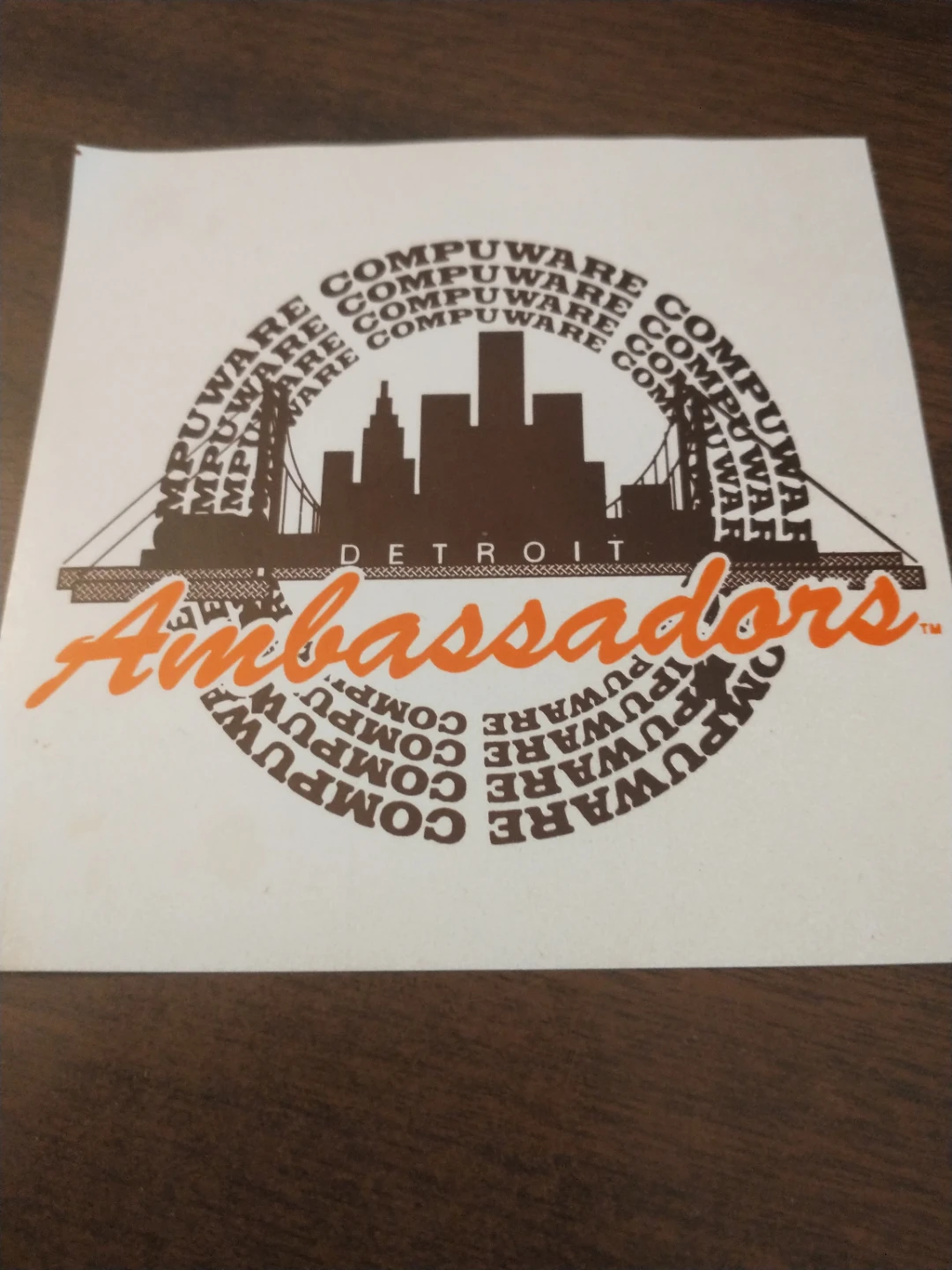 Rare 1991 Detroit Compuware AmbassadorsvSticker - photo 3