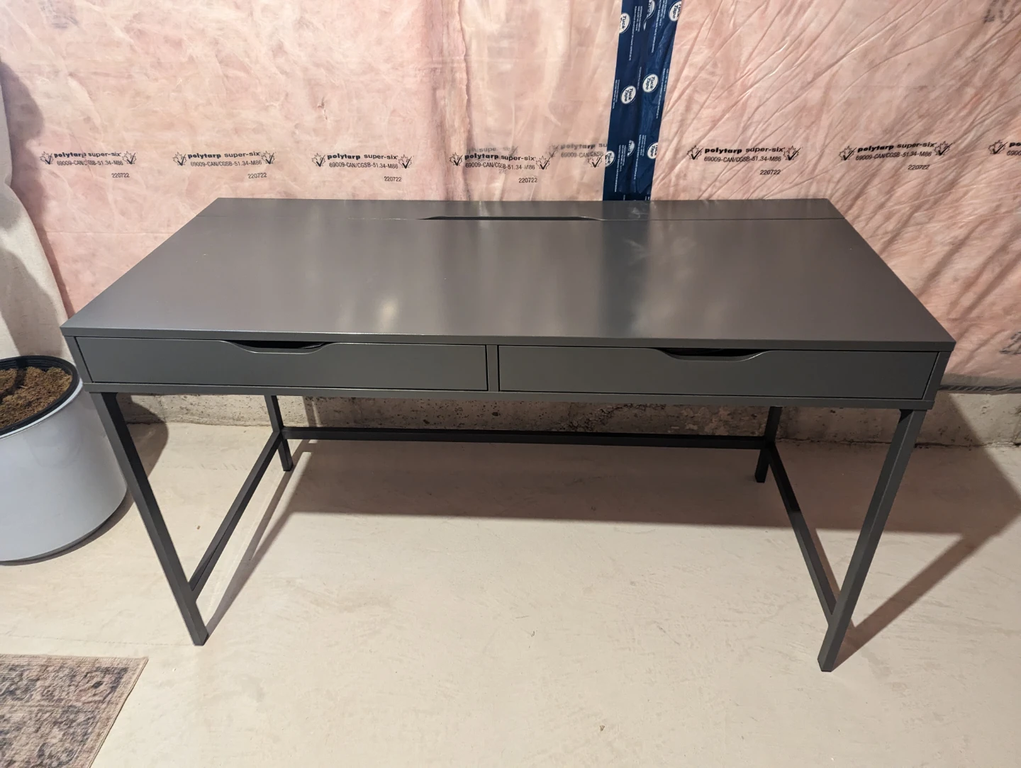 Grey Desk with Drawers - photo 2