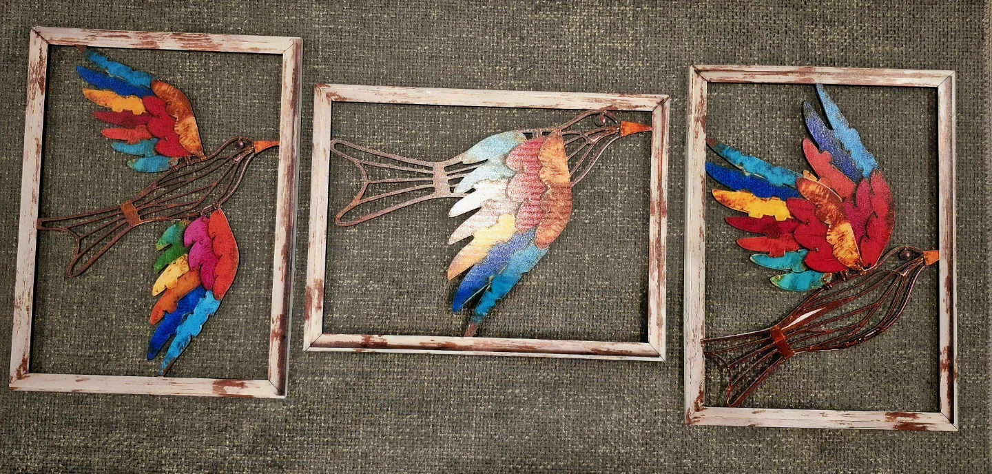 3D Metal Bird Wall Art Decor Set 3 Pieces - photo 3