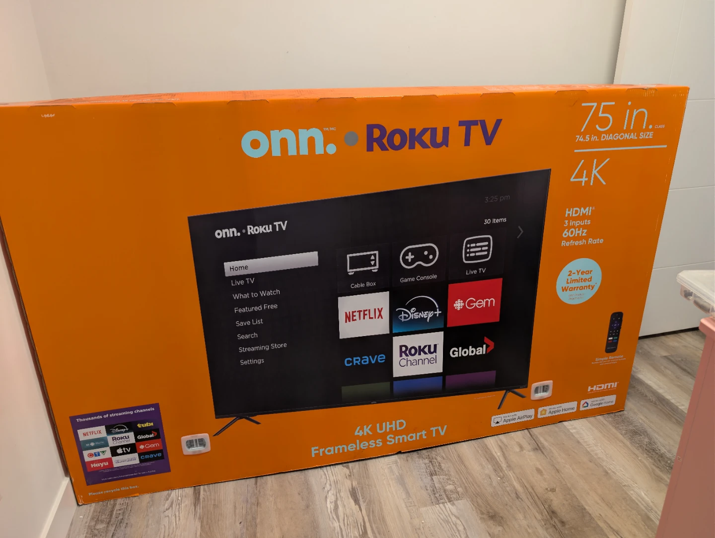 onn. Roku TV 75 inch 4K UHD Smart TV