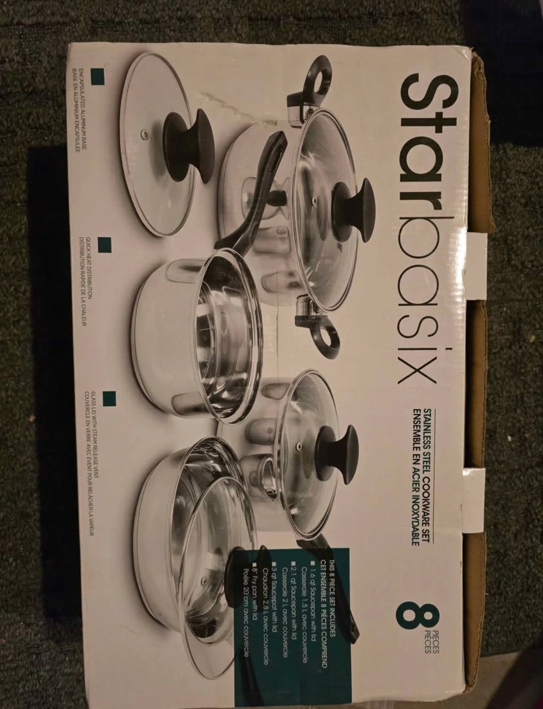 Starbasix 8-Piece Stainless Steel Cookware Set - photo 2