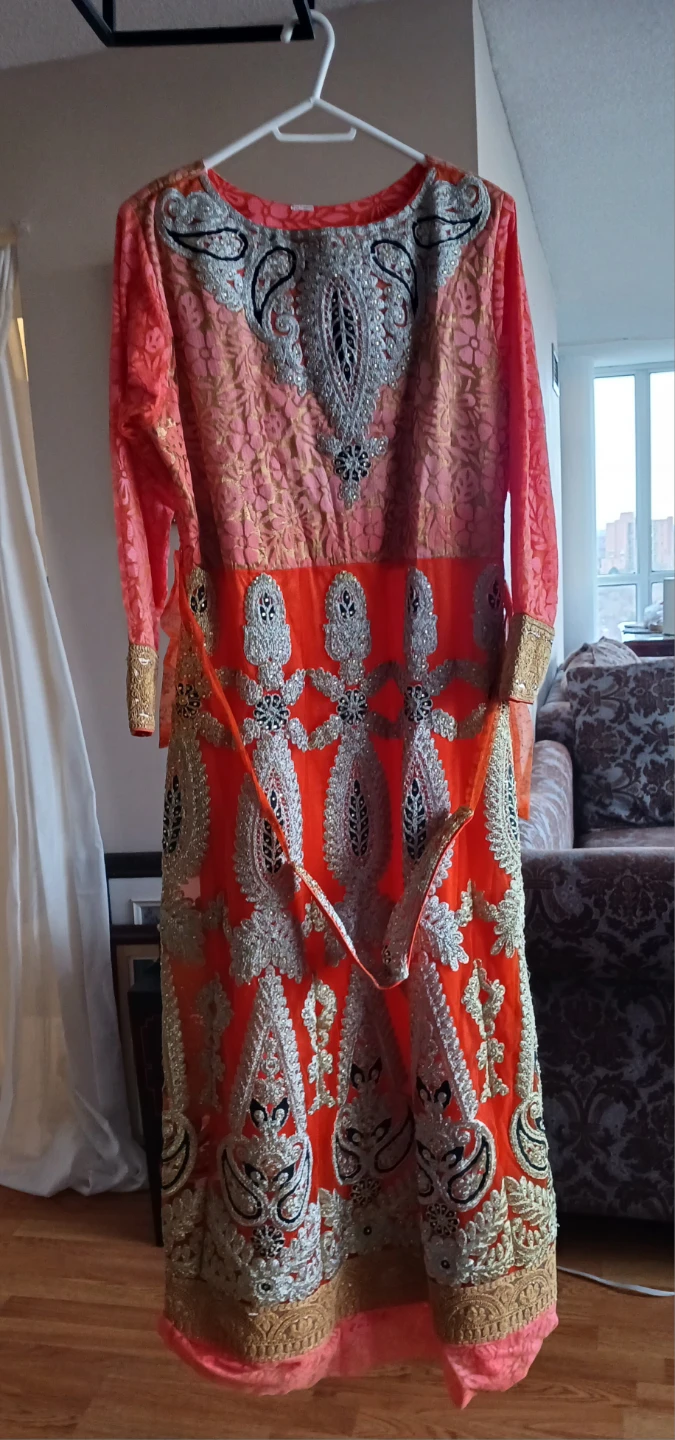 Orange & Pink Embroidered Dress 🧡 - photo 3