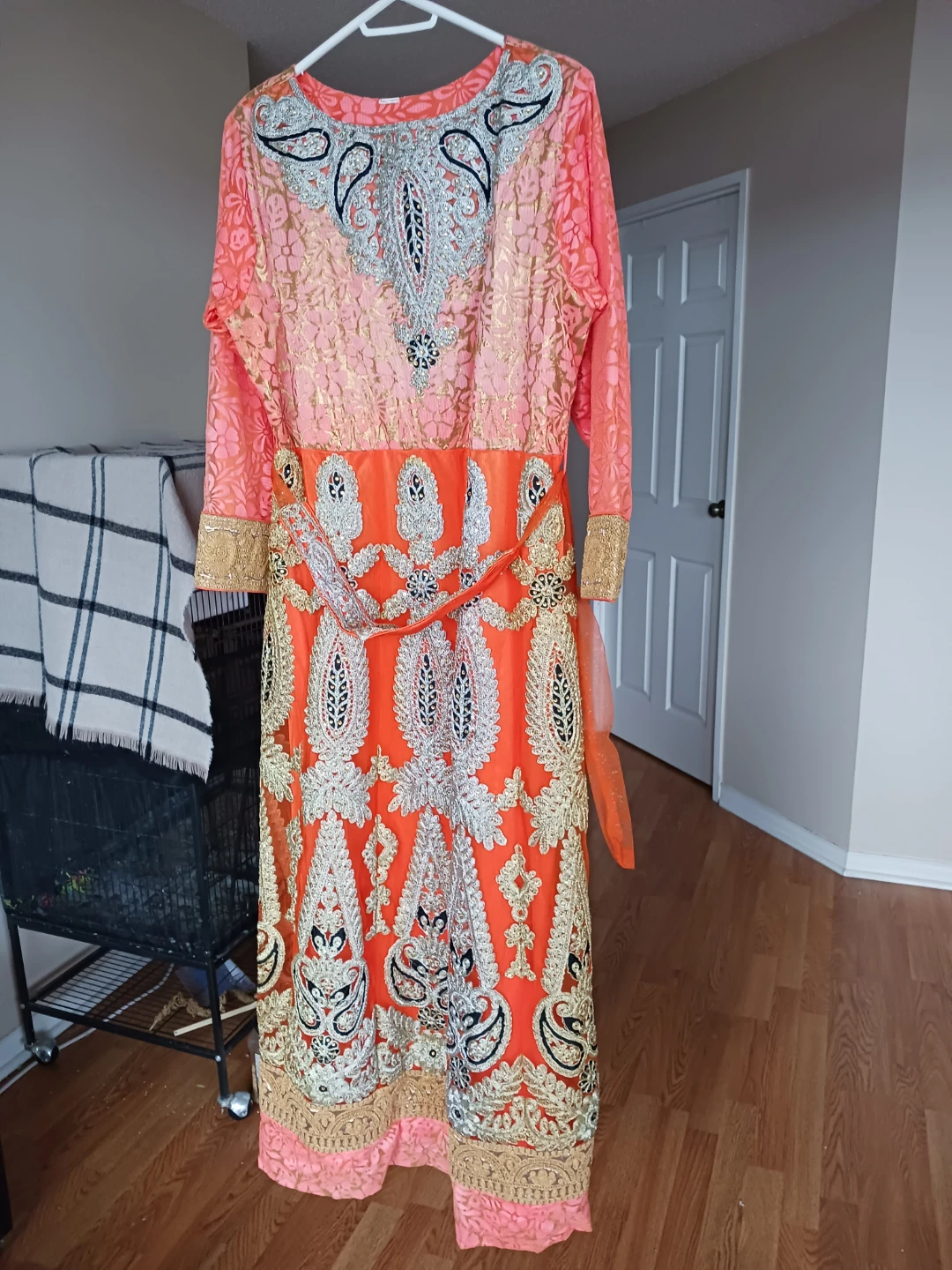 Orange & Pink Embroidered Dress 🧡 - photo 4