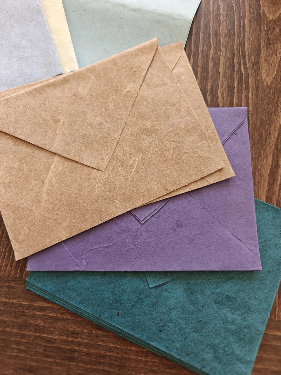 Set of Assorted Recycled Paper Envelopes