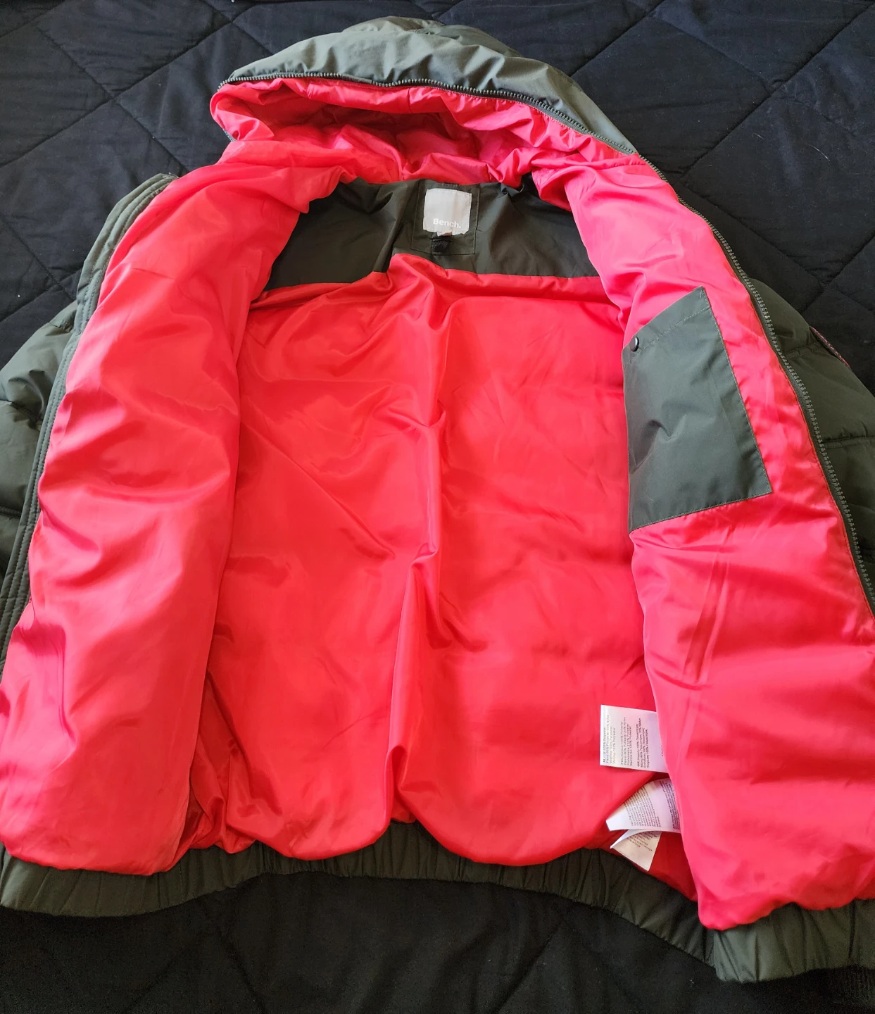 Bench Puffer Jacket Army Green & Red (L) - photo 5