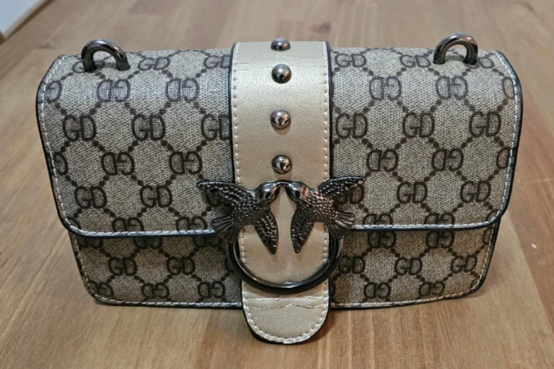 Beige Patterned Shoulder Bag