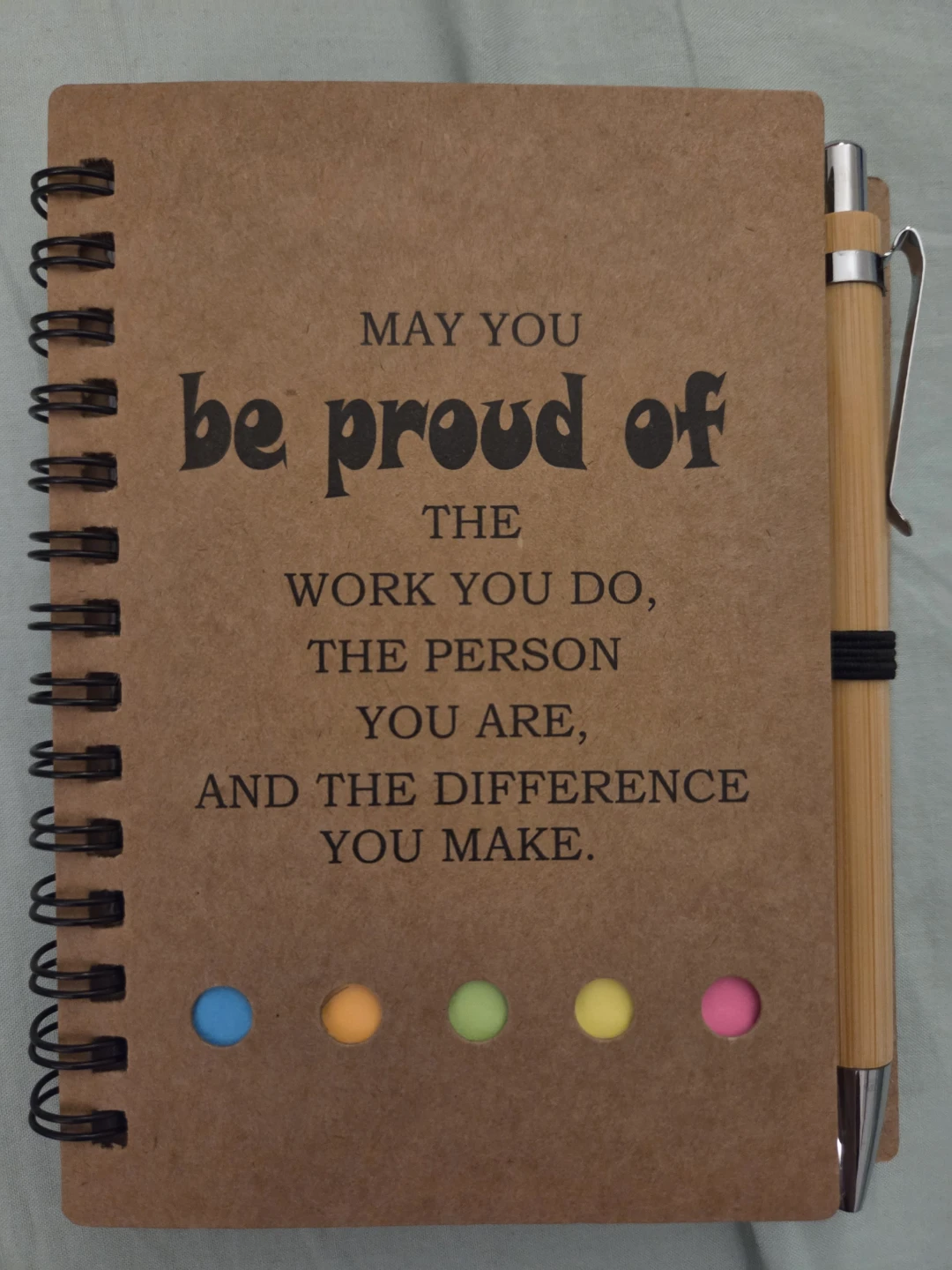 Inspirational Notebook with Pen and Sticky Notes