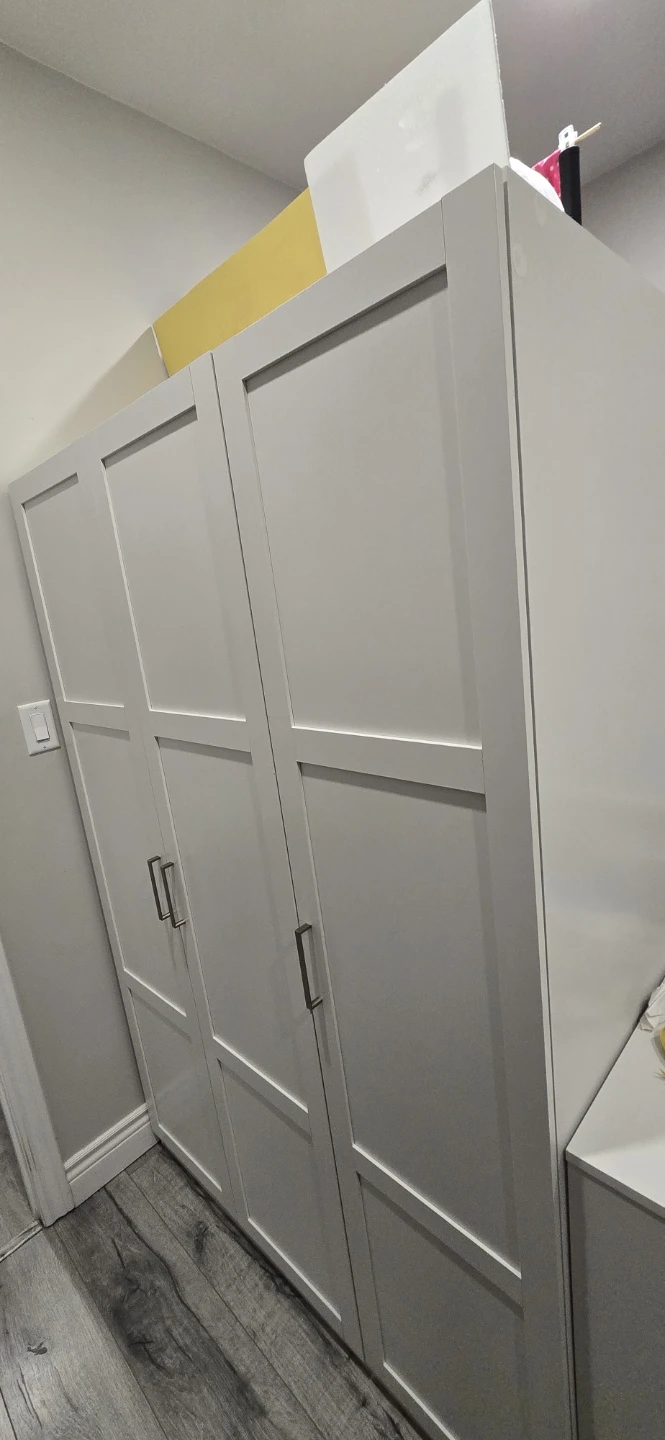 White 3-Door Wardrobe (47x20x71") - photo 3