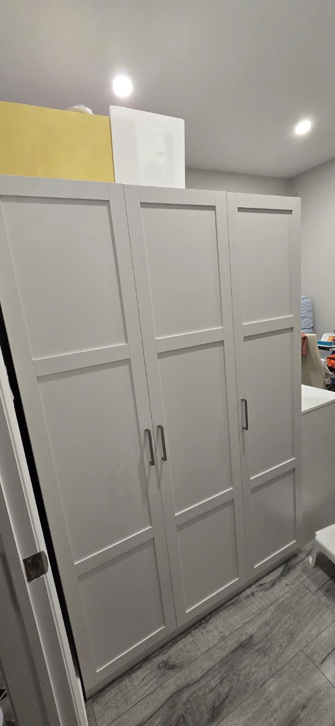 White 3-Door Wardrobe (47x20x71") - photo 5