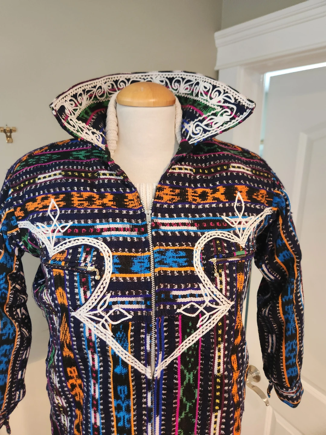 Vintage men's hand woven jacket from solola Guatemala, - photo 2