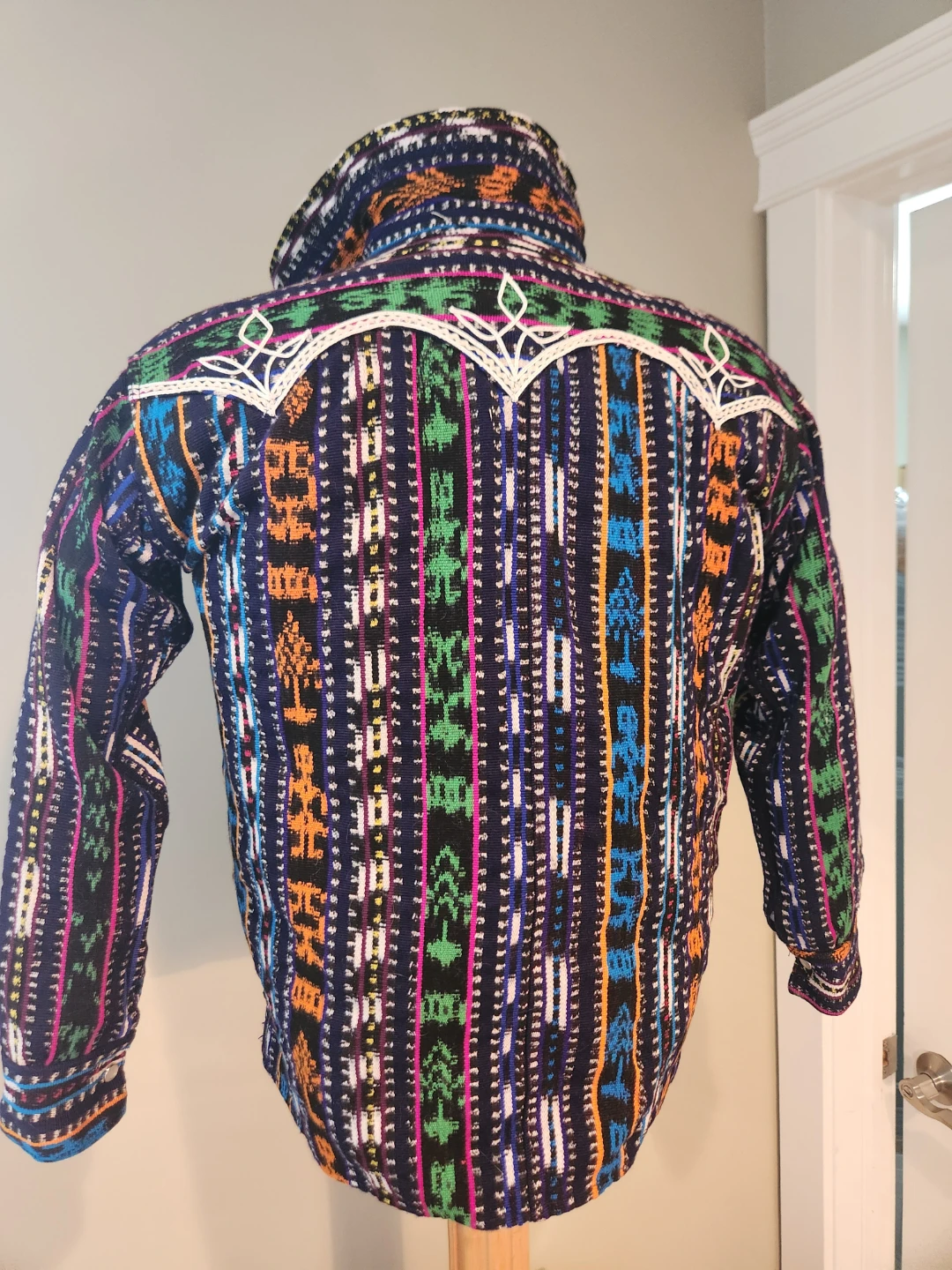 Vintage men's hand woven jacket from solola Guatemala, - photo 5