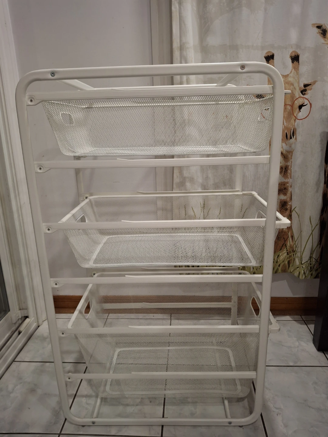 IKEA white metal cart