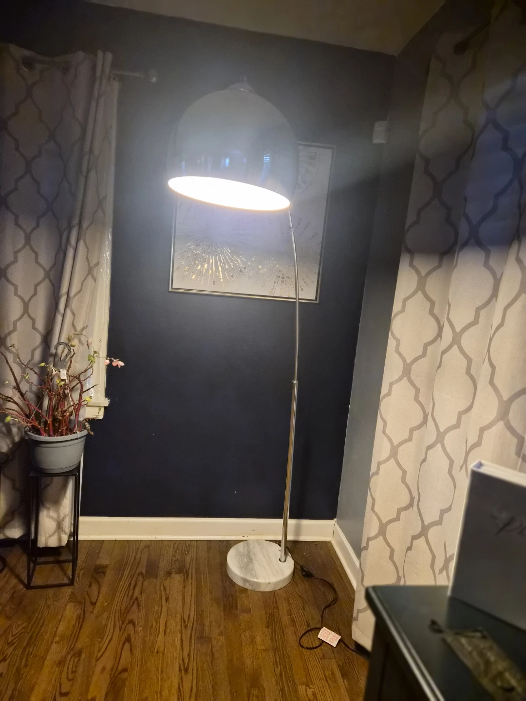 Siver Arc Marble Stone Floor Lamp