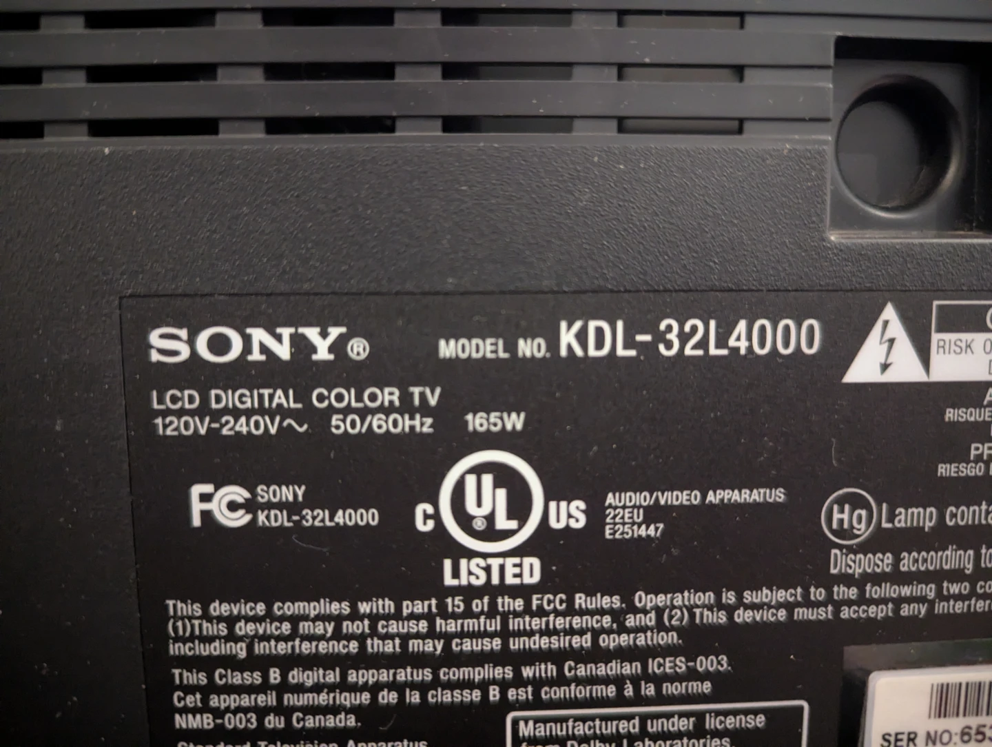 Sony Bravia KDL-32L4000 LCD Digital Colour TV - photo 2