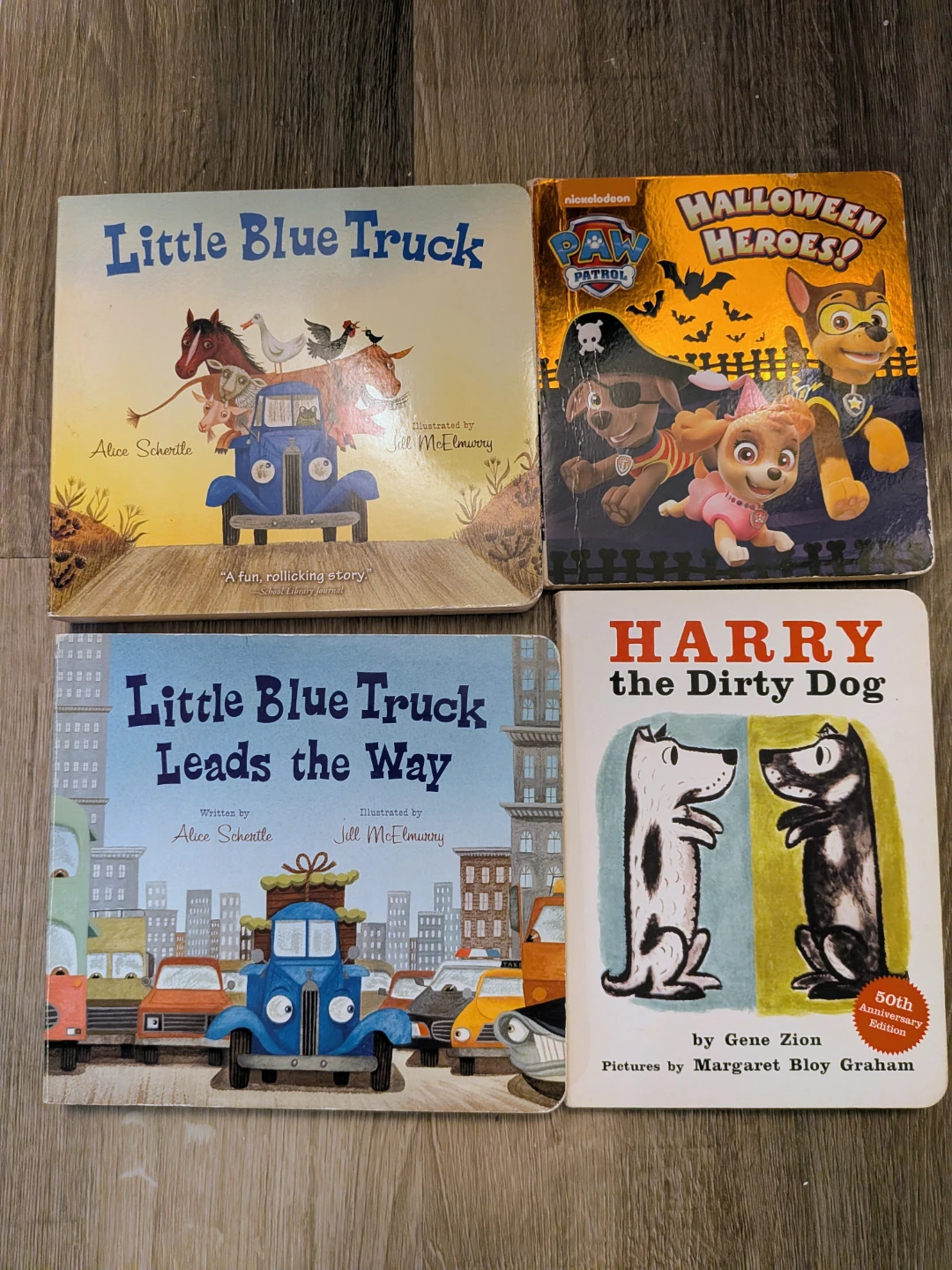 Paw Patrol, Little Blue Truck, Harry the Dirty Dog Books