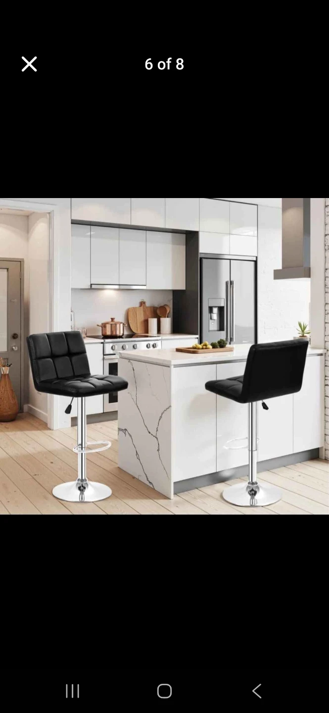 Brand new in box set of 4 Adjustable Height Black Bar Stool - photo 2