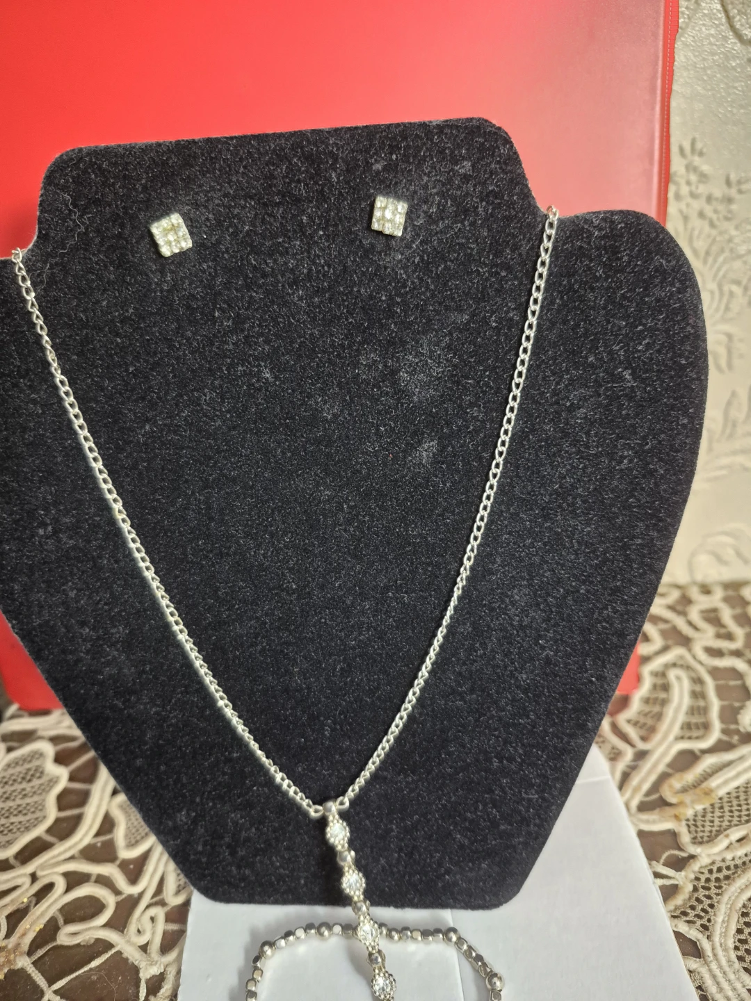 New Necklace,elastic Bracelet & Earrings Set - photo 2