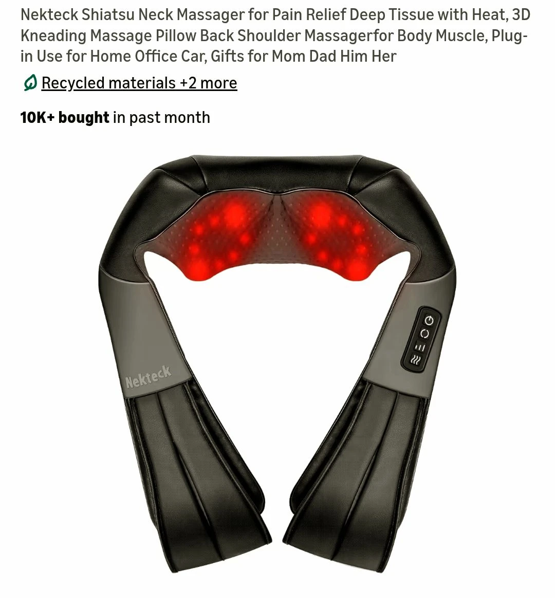 Shiatsu Neck Massager with Heat
