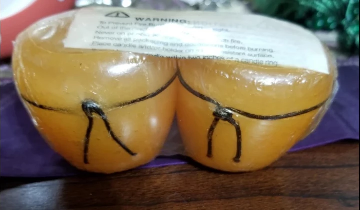 Pair of Orange Decorative Candles 🧡 - photo 4