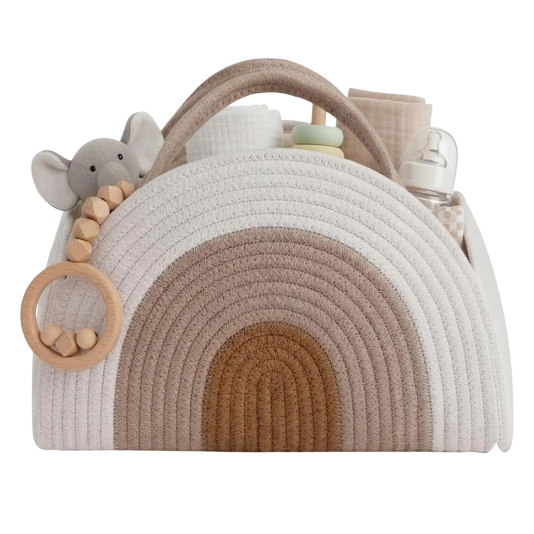 Rainbow Storage Basket/diaper caddie with dividers
