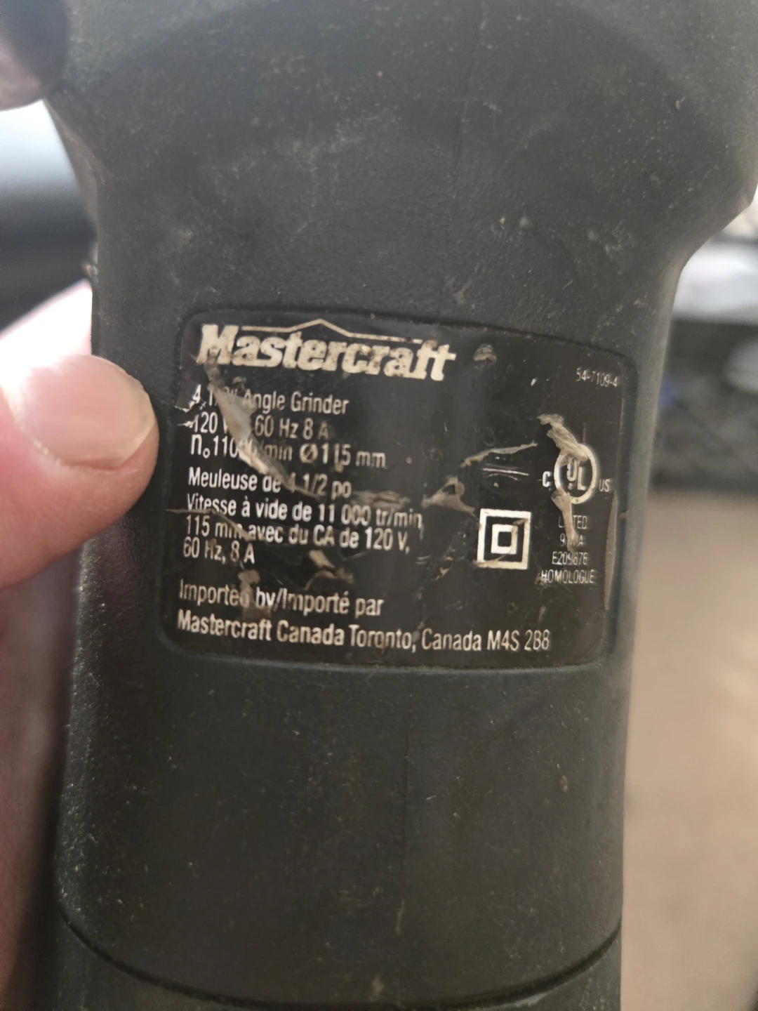 Mastercraft 4 1/2 Angle Grinder - photo 3