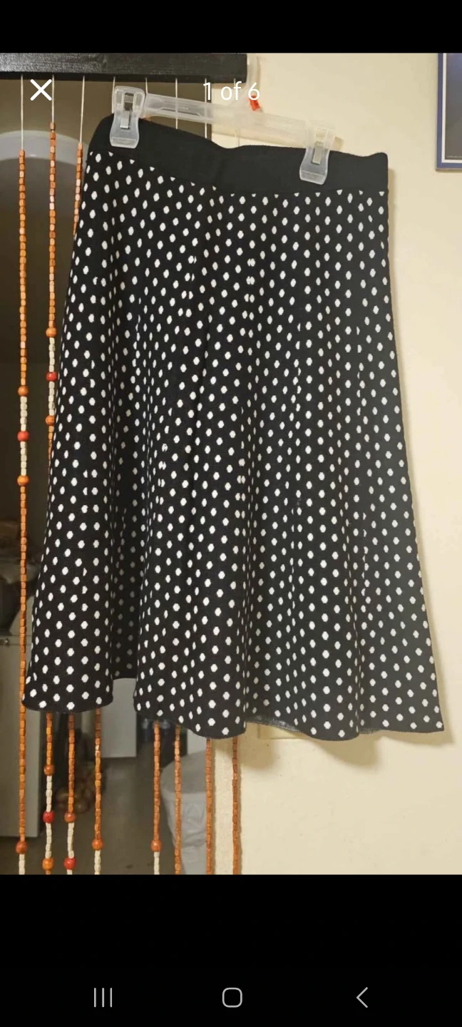 Black and white polka dot skirt from Winners
