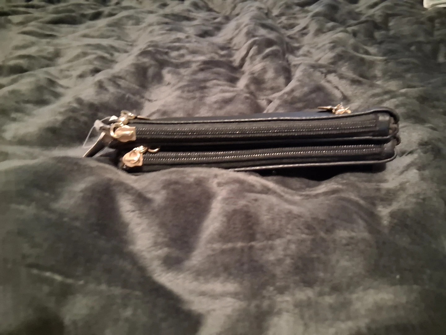 Black Wallet With Gold Zippers - photo 2