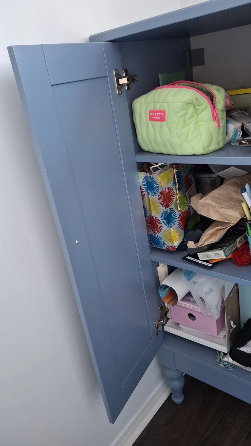 Blue Painted Wooden Cabinet - photo 2