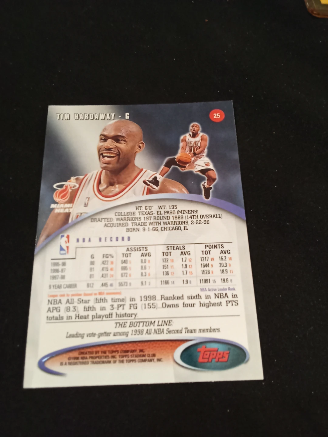Tim Hardaway 1992 Topps Basketball Card - photo 5