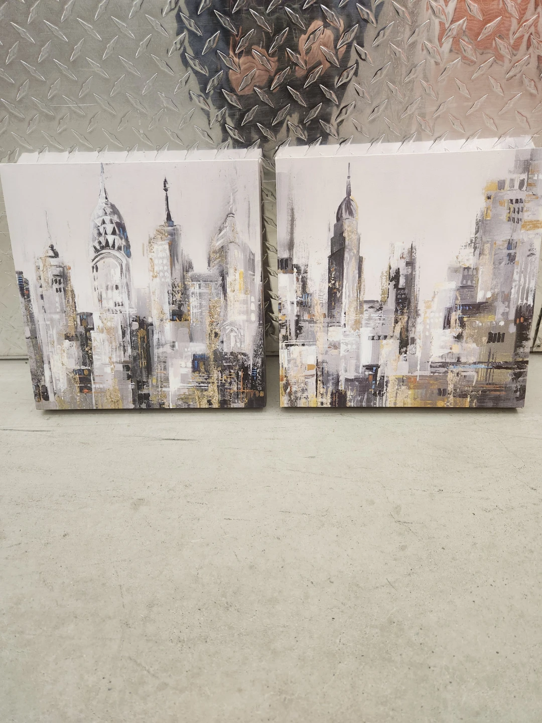 Cityscape Canvas Wall Art - Set of 2