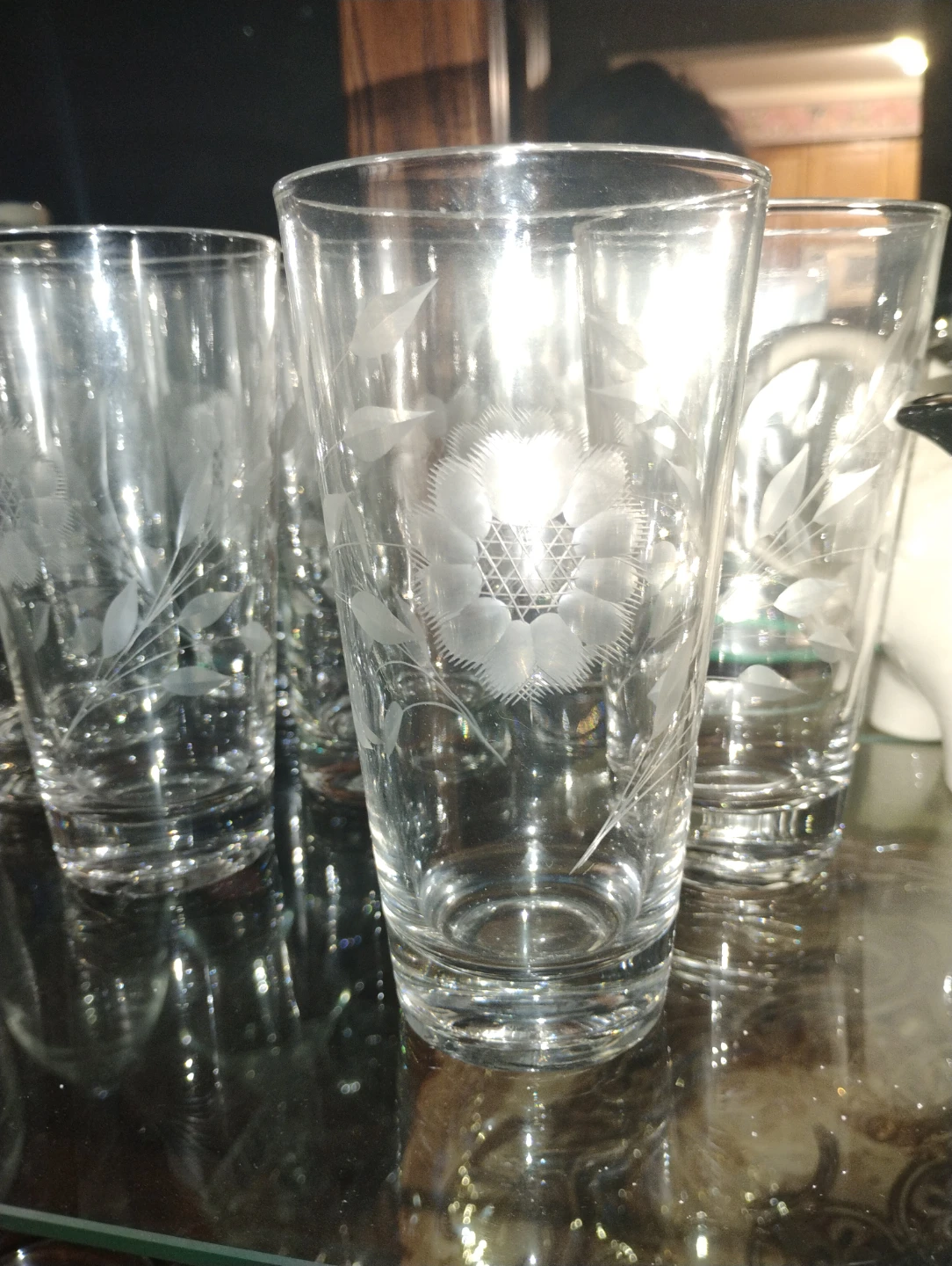 Cornflower crystal drinking glasses