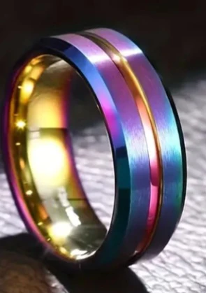 8mm Rainbow Titanium Ring