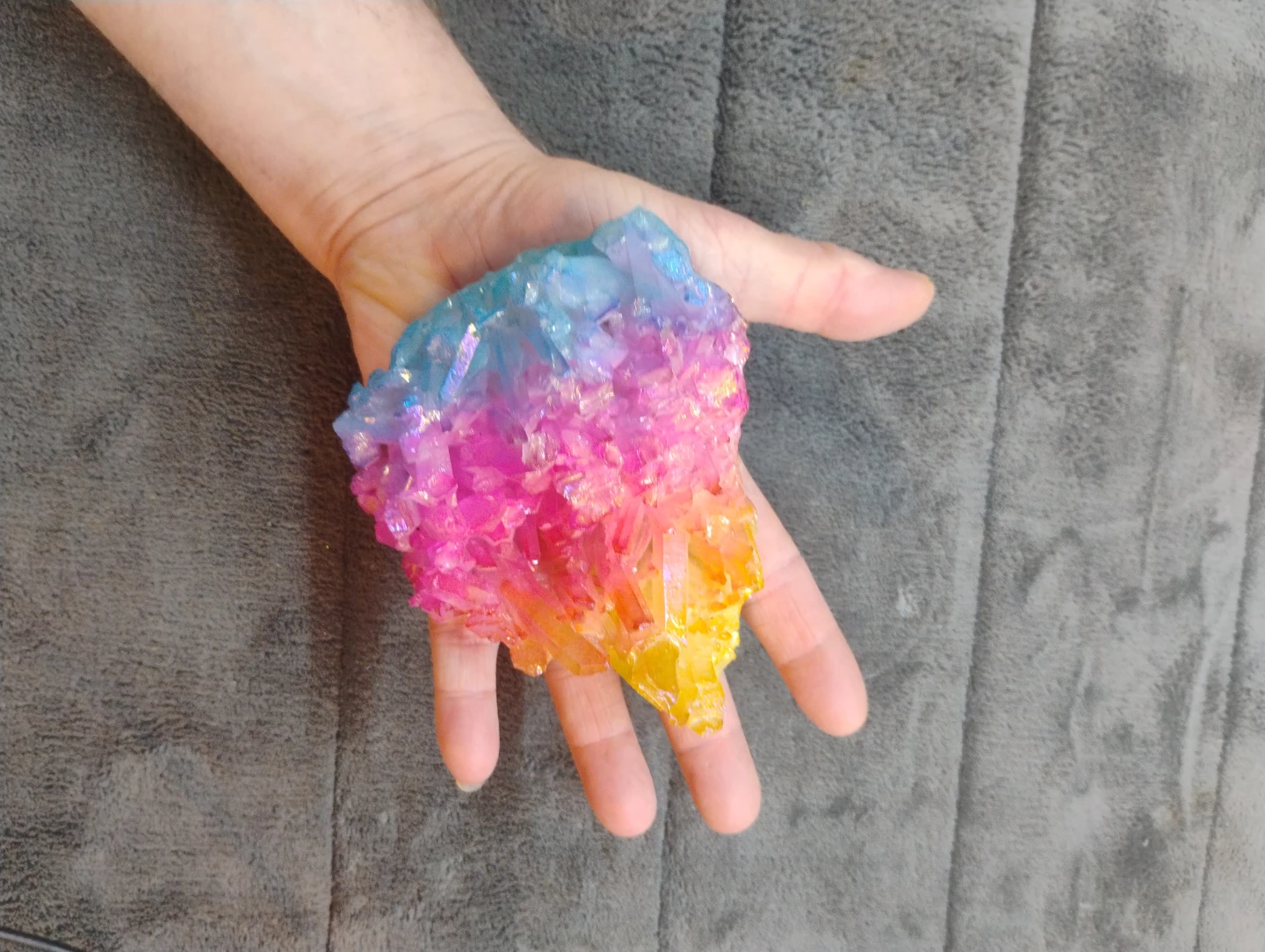 Rainbow Aura Cluster Crystal - photo 3
