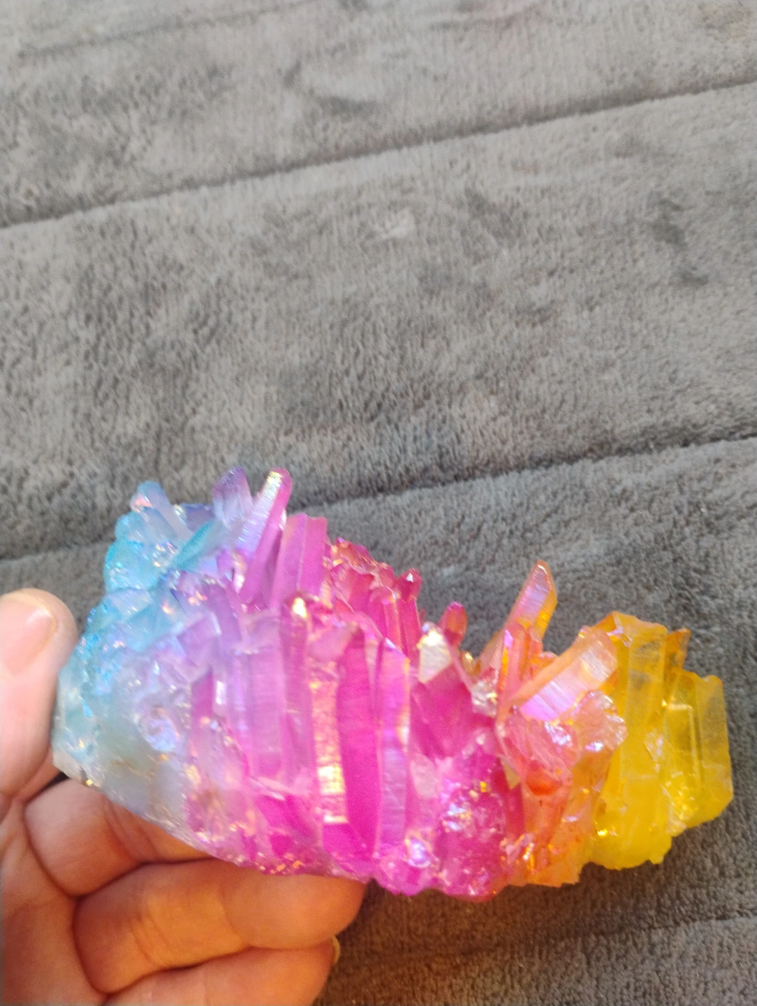 Rainbow Aura Cluster Crystal - photo 4